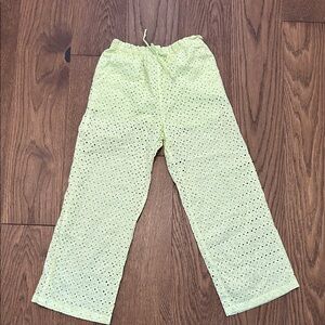 Kids Light neon yellow Eyelet Pants Zara size 9/10 girls coverup beachwear